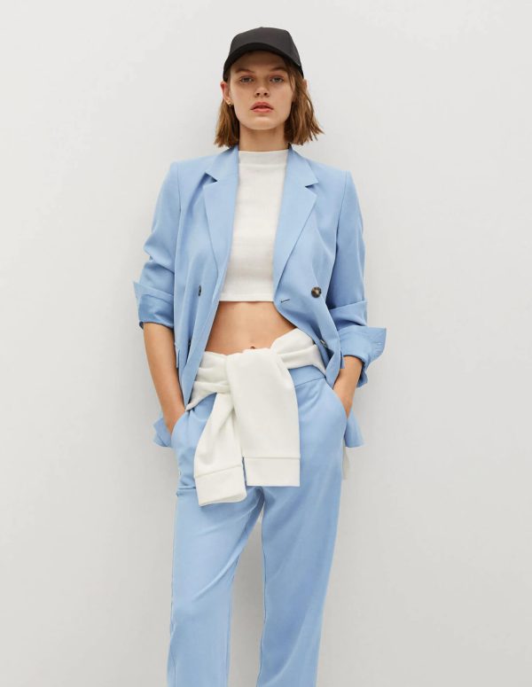 Double-breasted structured blazer